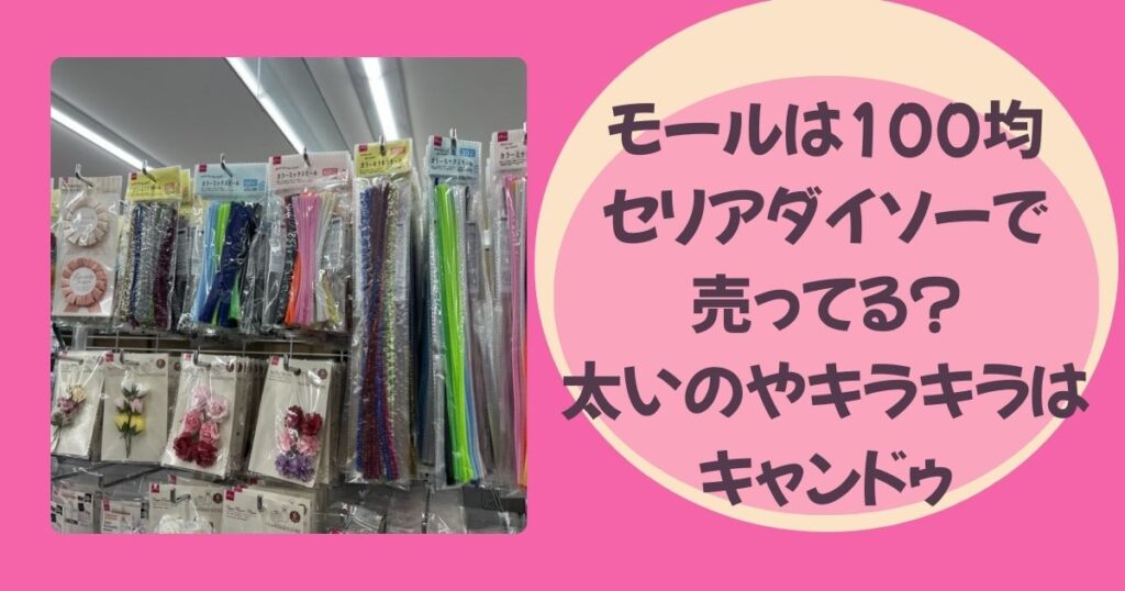 モールは100均セリアダイソーで売ってる?太いのやキラキラはキャンドゥ | 100均女子